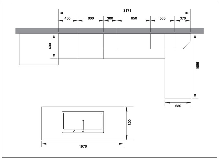 Kích thước bàn bếp đúng chuẩn phong thủy 2